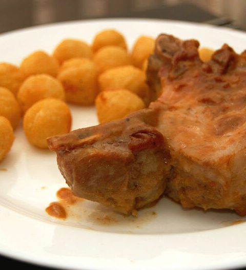 Costillas de cerdo con mostaza y miel